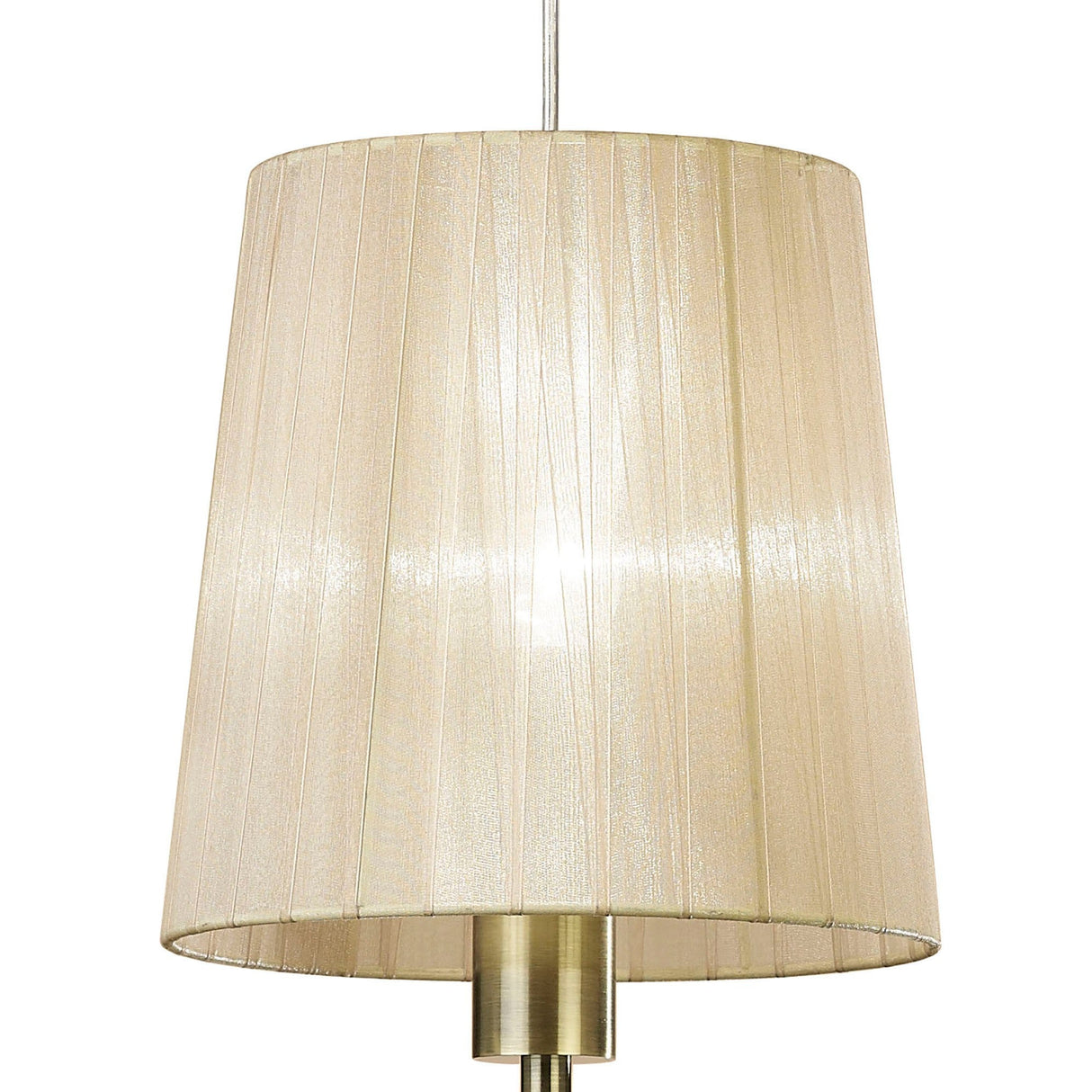 Tiffany 2 Light Crystal Pendant Light – Antique Brass With Soft Bronze Shade