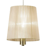 Tiffany 2 Light Crystal Pendant Light – Antique Brass With Soft Bronze Shade