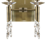 Tiffany 4 Light Crystal Wall Light - Brass With  Bronze Shades