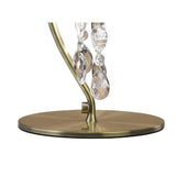 Tiffany 2 Light Crystal Table Lamp - Brass With Soft Bronze Shade