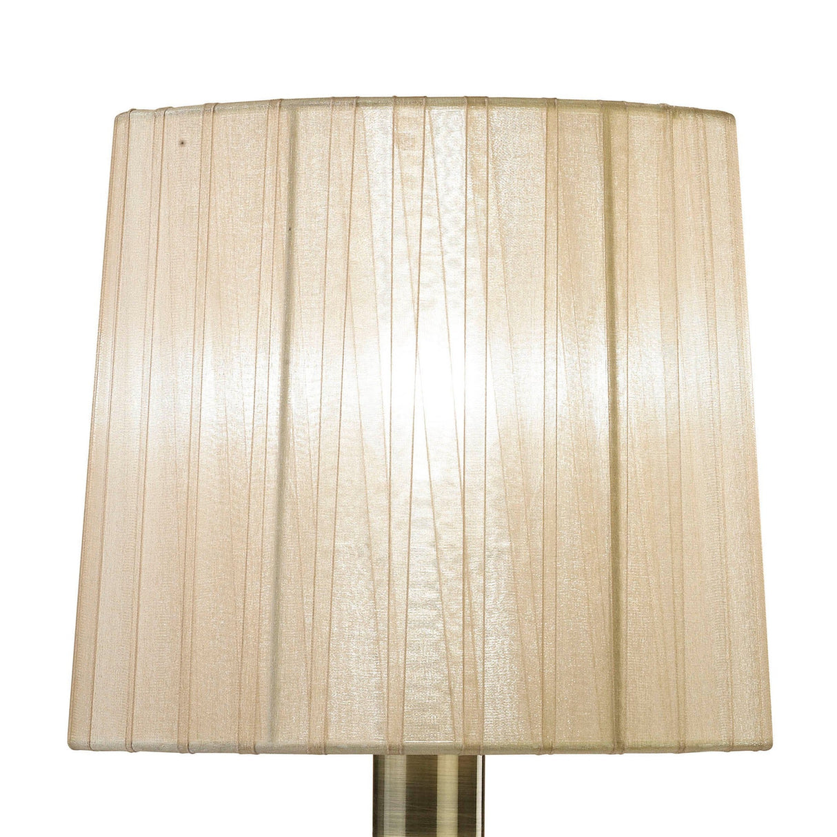 Tiffany 2 Light Crystal Table Lamp - Brass With Soft Bronze Shade