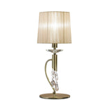 Tiffany 2 Light Crystal Table Lamp - Brass With Soft Bronze Shade