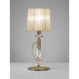 Tiffany 2 Light Crystal Table Lamp - Brass With Soft Bronze Shade