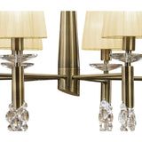 Tiffany 2 Tier 24 Light Crystal Chandelier - Brass With Cream Shades