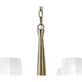 Tiffany 2 Tier 24 Light Crystal Chandelier - Brass With White Shades