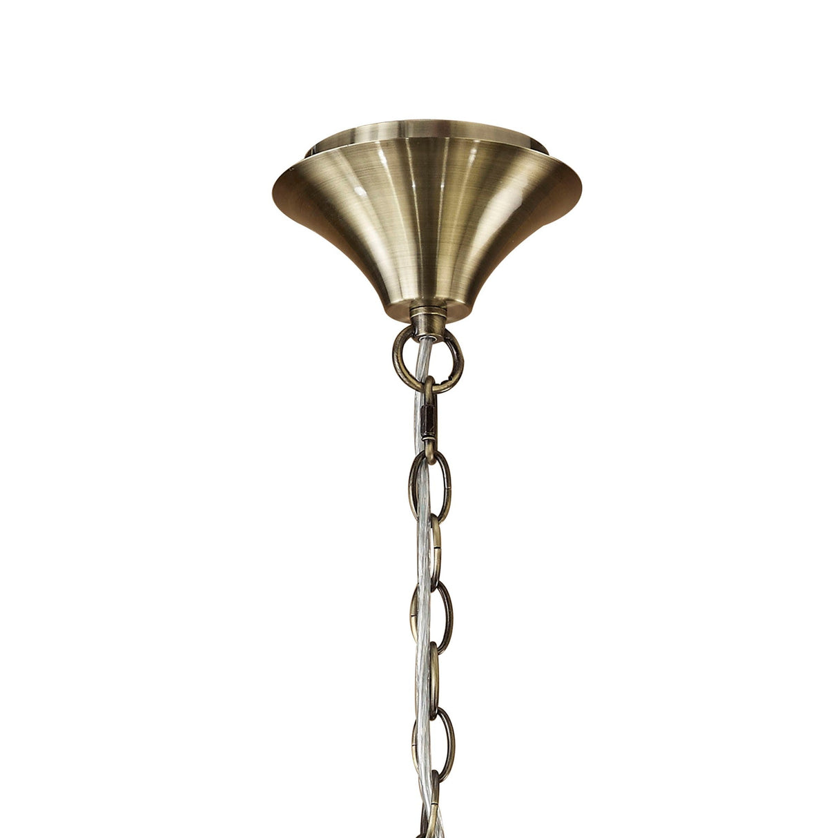 Tiffany 12 Light Crystal Chandelier - Brass With Cream Shades