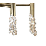 Tiffany 12 Light Crystal Chandelier - Brass With Cream Shades