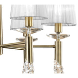 Tiffany 12 Light Crystal Chandelier - Brass With White Shades