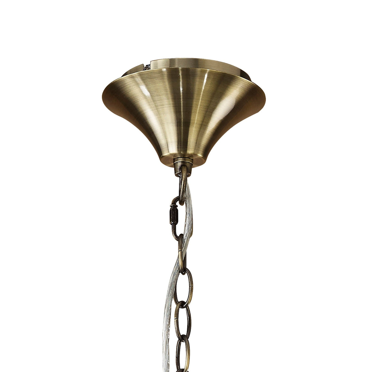 Tiffany 8 Light Crystal Chandelier - Brass With Cream Shades