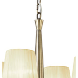 Tiffany 8 Light Crystal Chandelier - Brass With Cream Shades