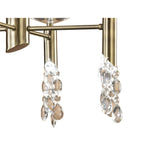 Tiffany 8 Light Crystal Chandelier - Brass With Cream Shades