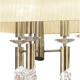 Tiffany Oval 8 Light Crystal Chandelier - Brass With Cream Shade
