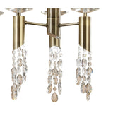 Tiffany Oval 8 Light Crystal Chandelier - Brass With Cream Shade