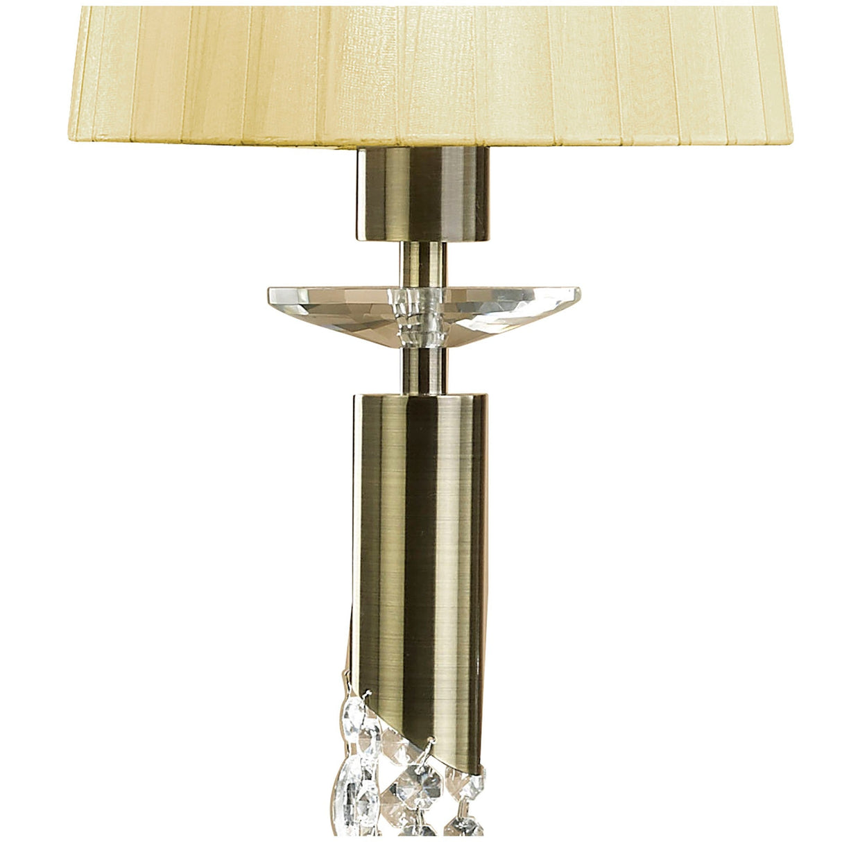 Tiffany 6 Light Crystal Bar Pendant Light - Brass With Cream Shades