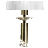 Tiffany 6 Light Crystal Bar Pendant Light - Brass With White Shades
