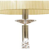Tiffany 4 Light Crystal Pendant Light – Antique Brass With Cream Shade