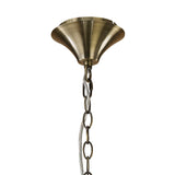 Tiffany 6 Light Crystal Pendant Light – Antique Brass With Cream Shade