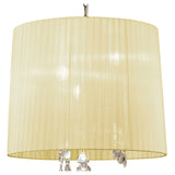 Tiffany 6 Light Crystal Pendant Light – Antique Brass With Cream Shade