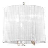 Tiffany 6 Light Crystal Pendant Light – Antique Brass With White Shade