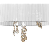 Tiffany 6 Light Crystal Pendant Light – Antique Brass With White Shade
