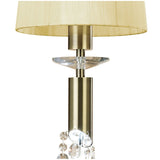 Tiffany 2 Light Crystal Pendant Light – Antique Brass With Cream Shade