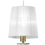 Tiffany 2 Light Crystal Pendant Light – Antique Brass With White Shade