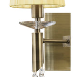 Tiffany 4 Light Crystal Wall Light With Switch - Brass With Cream Shades