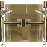 Tiffany 4 Light Crystal Wall Light With Switch - Brass With White Shades