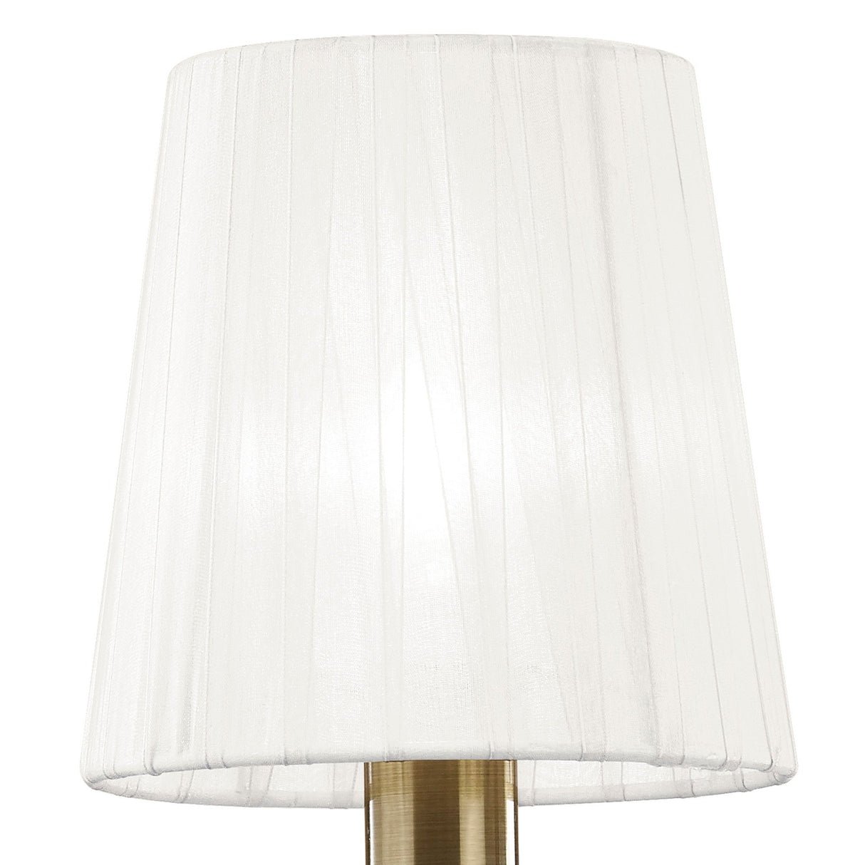 Tiffany 4 Light Crystal Wall Light With Switch - Brass With White Shades