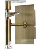 Tiffany 2 Light Crystal Wall Light With Switch - Brass With White Shade
