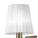 Tiffany 2 Light Crystal Wall Light With Switch - Brass With White Shade