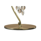 Tiffany 2 Light Crystal Table Lamp - Antique Brass With Cream Shade