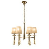 Tiffany 12 Light Crystal Chandelier - Gold With  Bronze Shades
