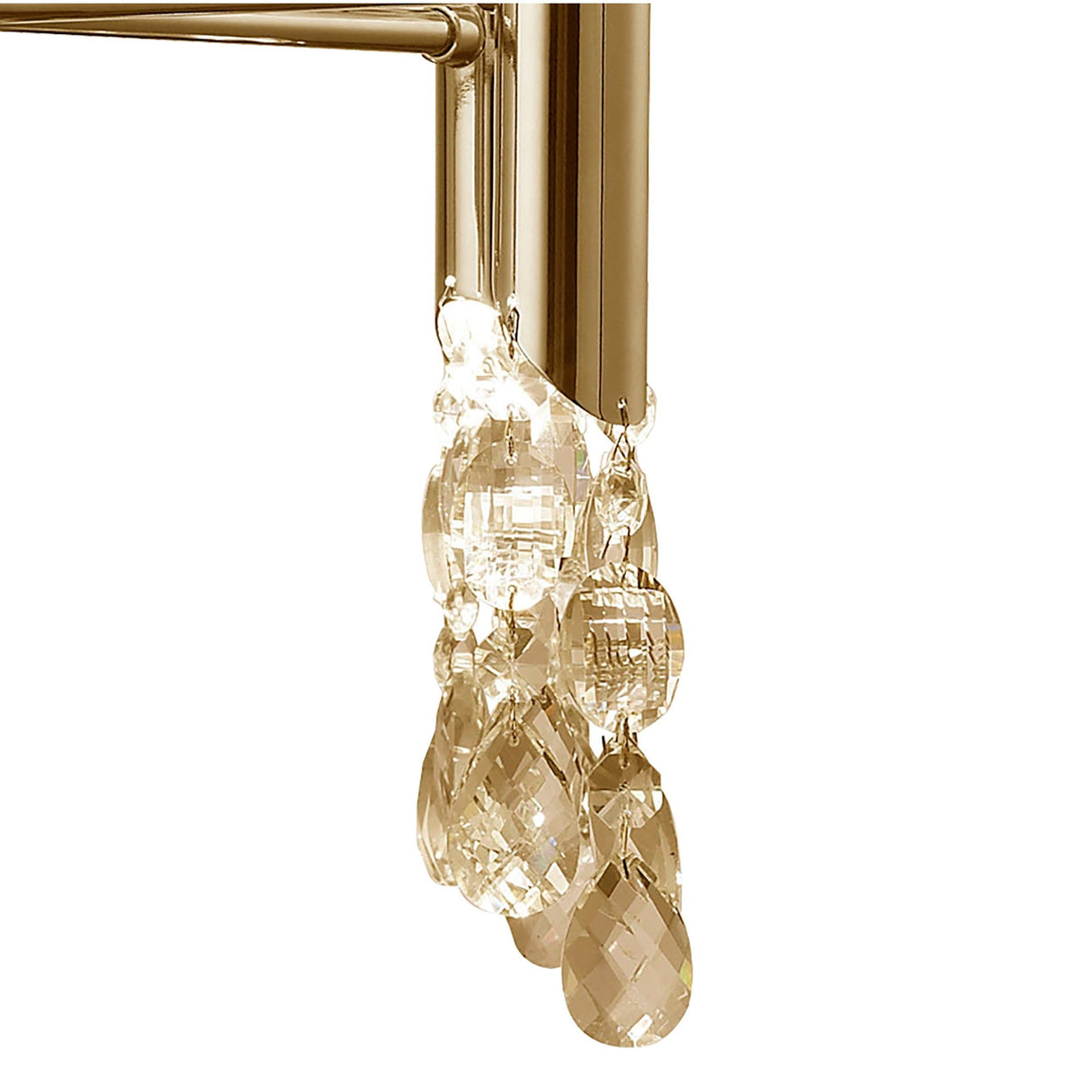 Tiffany 8 Light Crystal Chandelier - Gold With Cream Shades