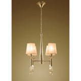 Tiffany 8 Light Crystal Chandelier - Gold With Bronze Shades