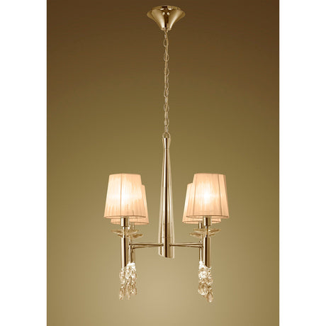 Tiffany 8 Light Crystal Chandelier - Gold With Bronze Shades