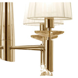 Tiffany 8 Light Crystal Chandelier - Gold With White Shades