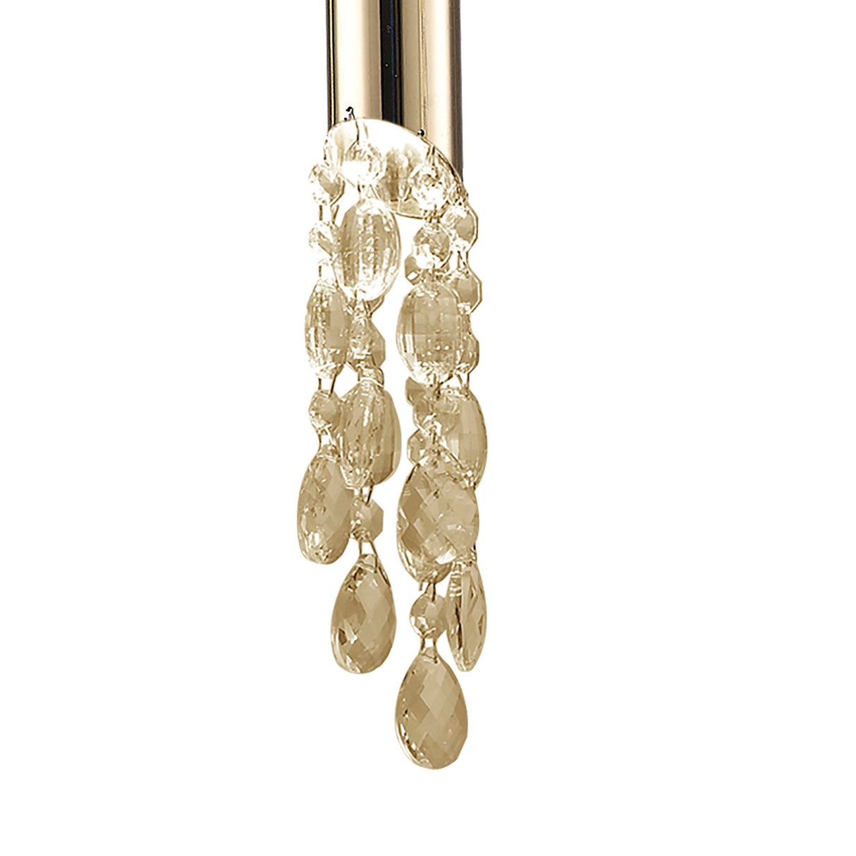 Tiffany 6 Light Crystal Bar Pendant Light -  Gold With Cream Shades