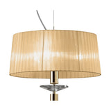 Tiffany 4 Light Crystal Pendant Light – French Gold With Soft Bronze Shade