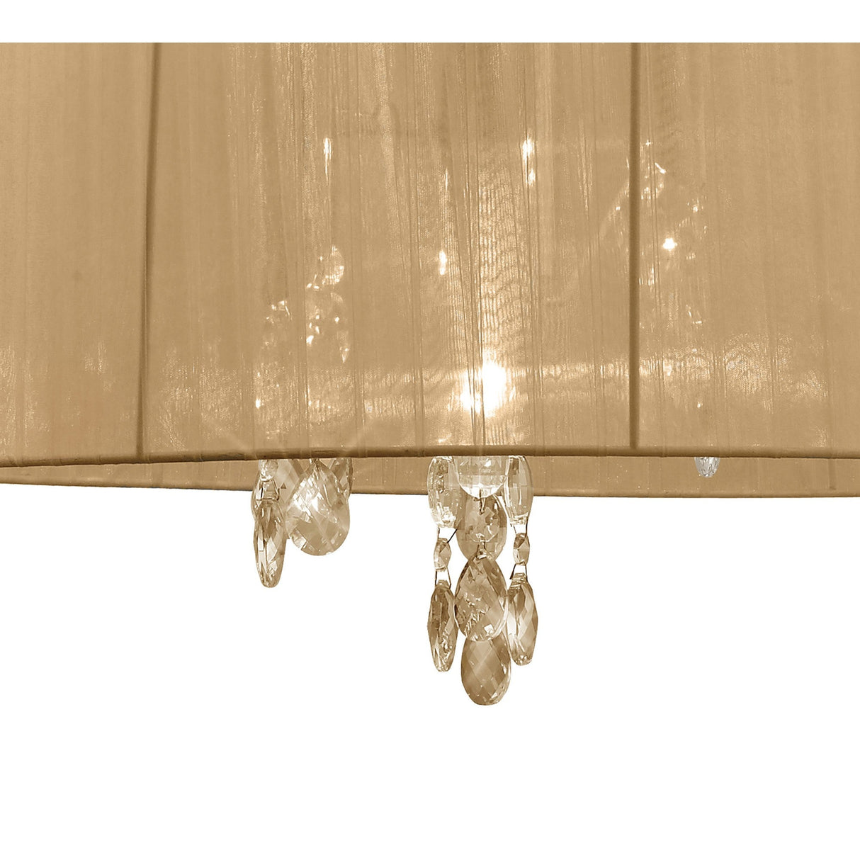 Tiffany 6 Light Crystal Pendant Light – French Gold With Soft Bronze Shade