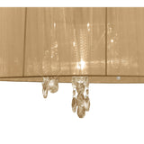 Tiffany 6 Light Crystal Pendant Light – French Gold With Soft Bronze Shade