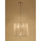 Tiffany 6 Light Crystal Pendant Light – French Gold With Soft Bronze Shade