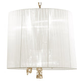 Tiffany 6 Light Crystal Pendant Light – French Gold With White Shade