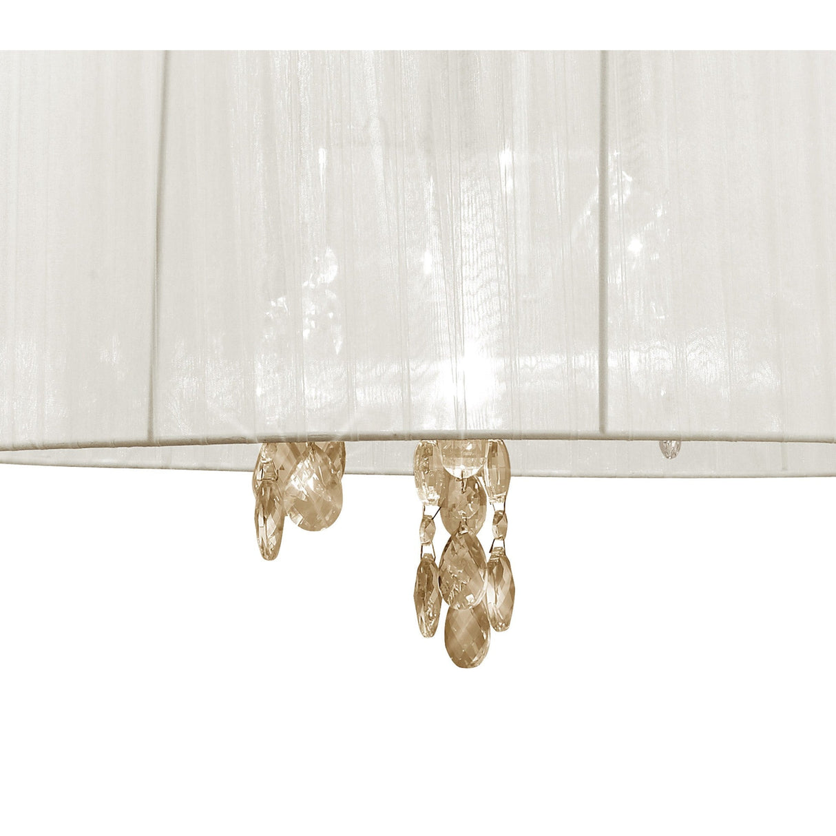 Tiffany 6 Light Crystal Pendant Light – French Gold With White Shade