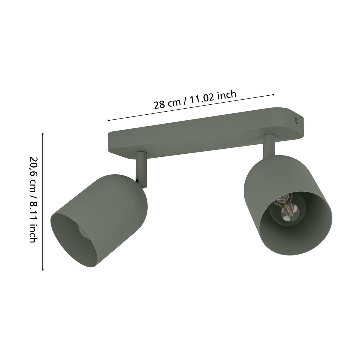 Tilston 2 Light Spotlight Bar - Green