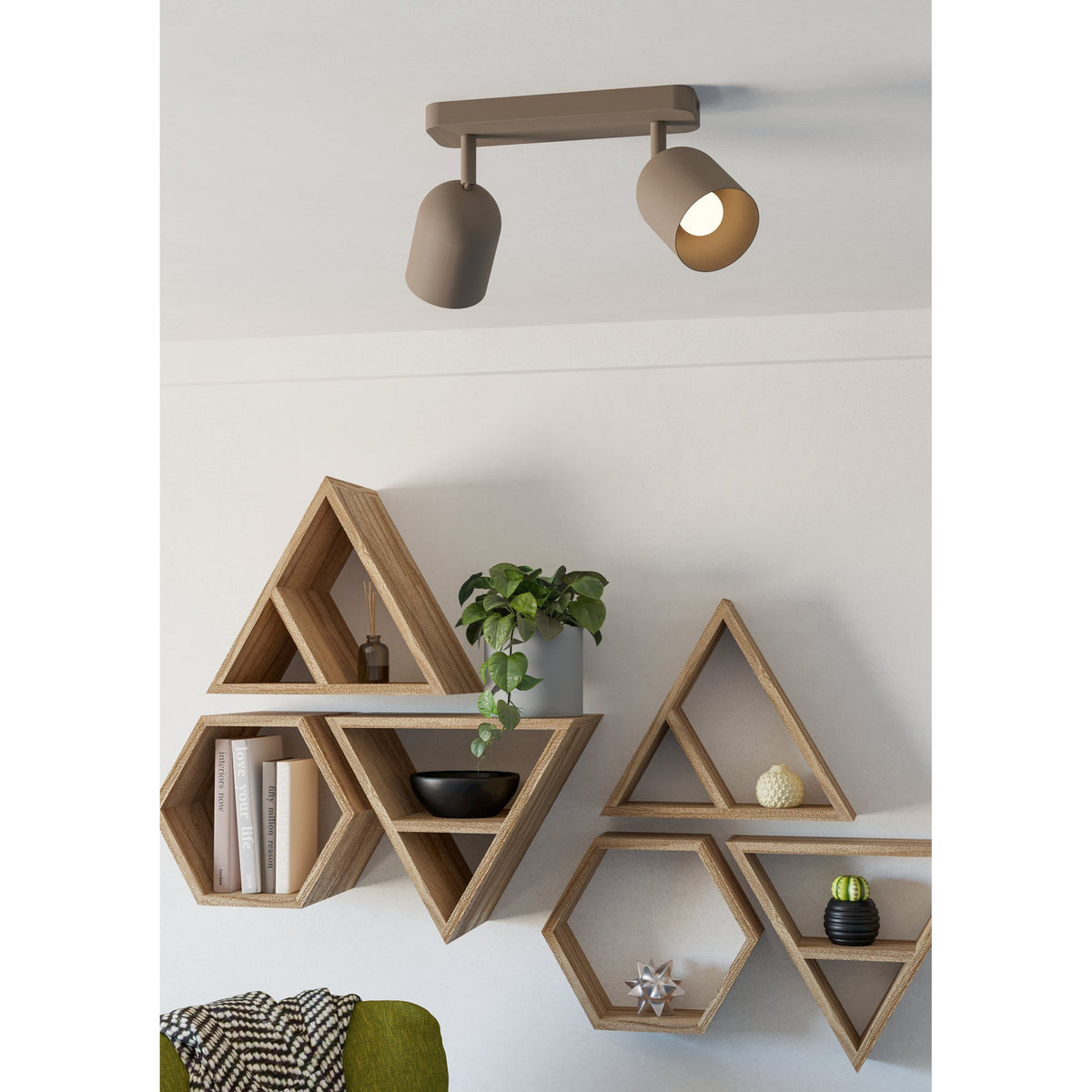Tilston 2 Light Spotlight Bar - Sand