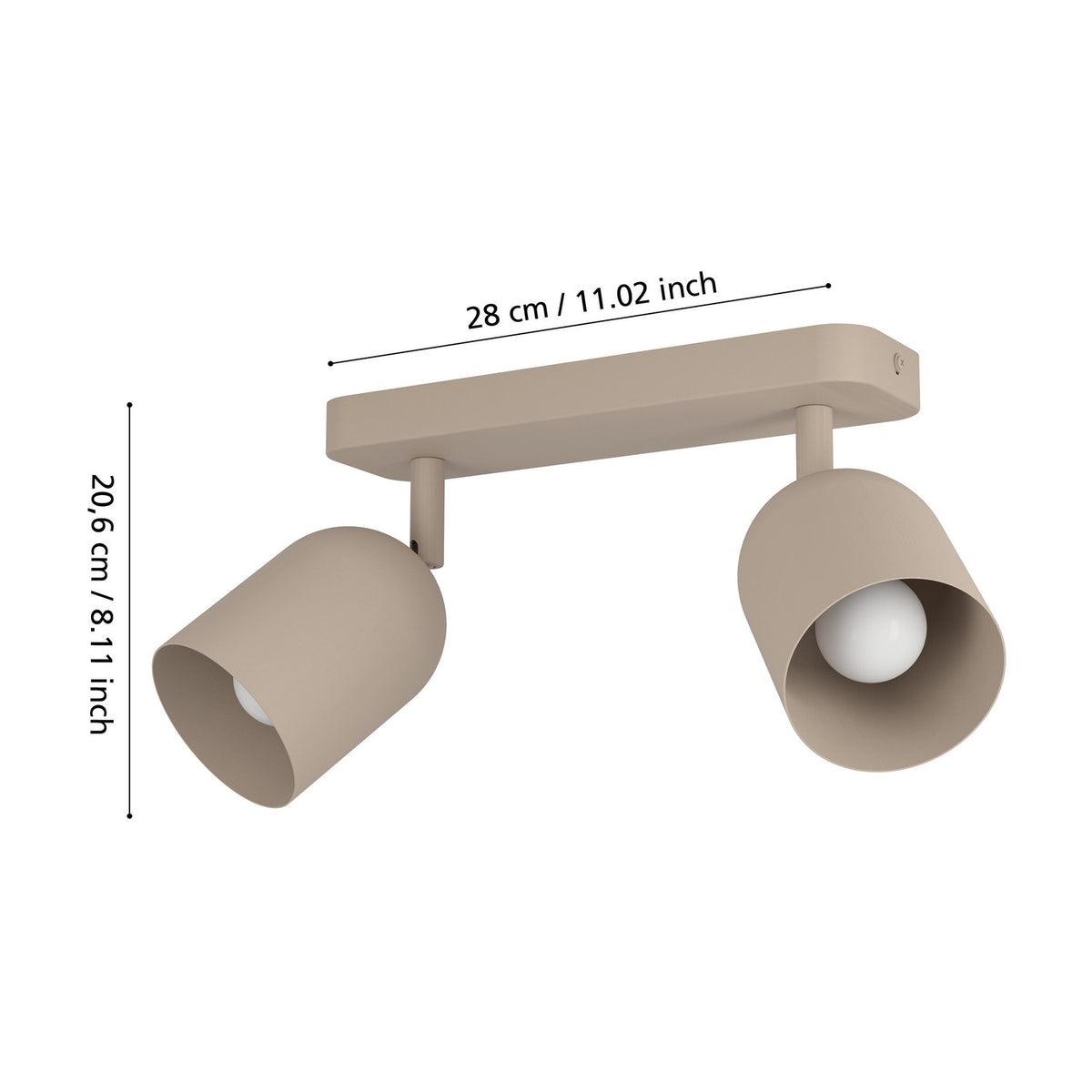 Tilston 2 Light Spotlight Bar - Sand