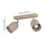 Tilston 2 Light Spotlight Bar - Sand