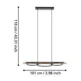 Timarne Pendant Light 25W 99625 - Black & Brown