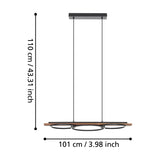 Timarne Pendant Light 25W - Black & Rustic Brown